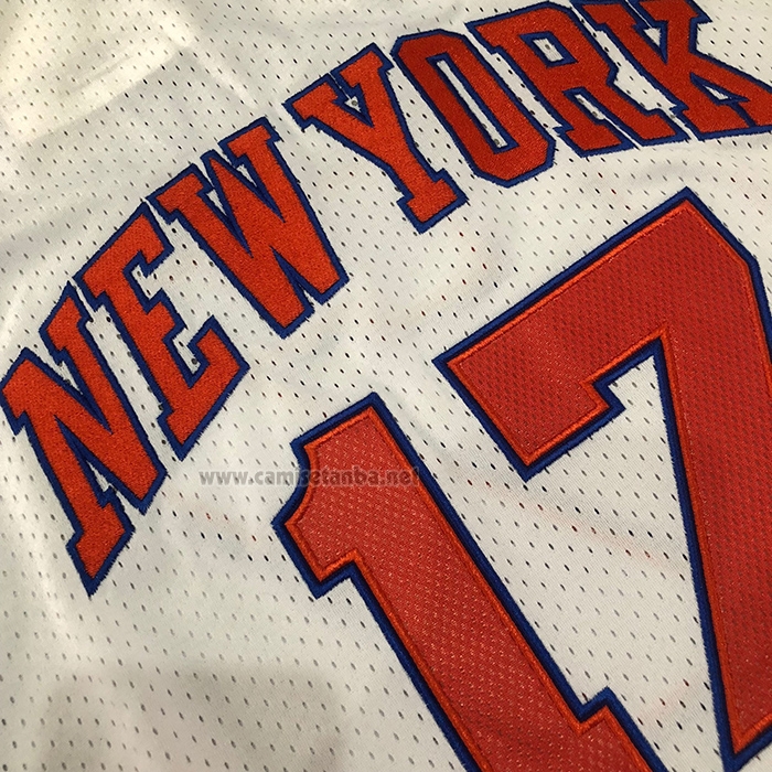 Camiseta New York Knicks Jeremy Lin NO 17 Mitchell & Ness 2011-12 Blanco